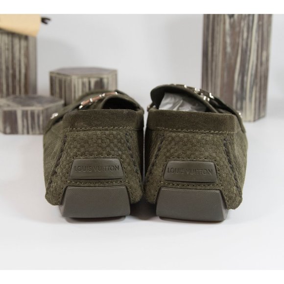 Louis Vuitton Monte Carlo Olive Suede Moccasins 12 - Picture 6 of 8